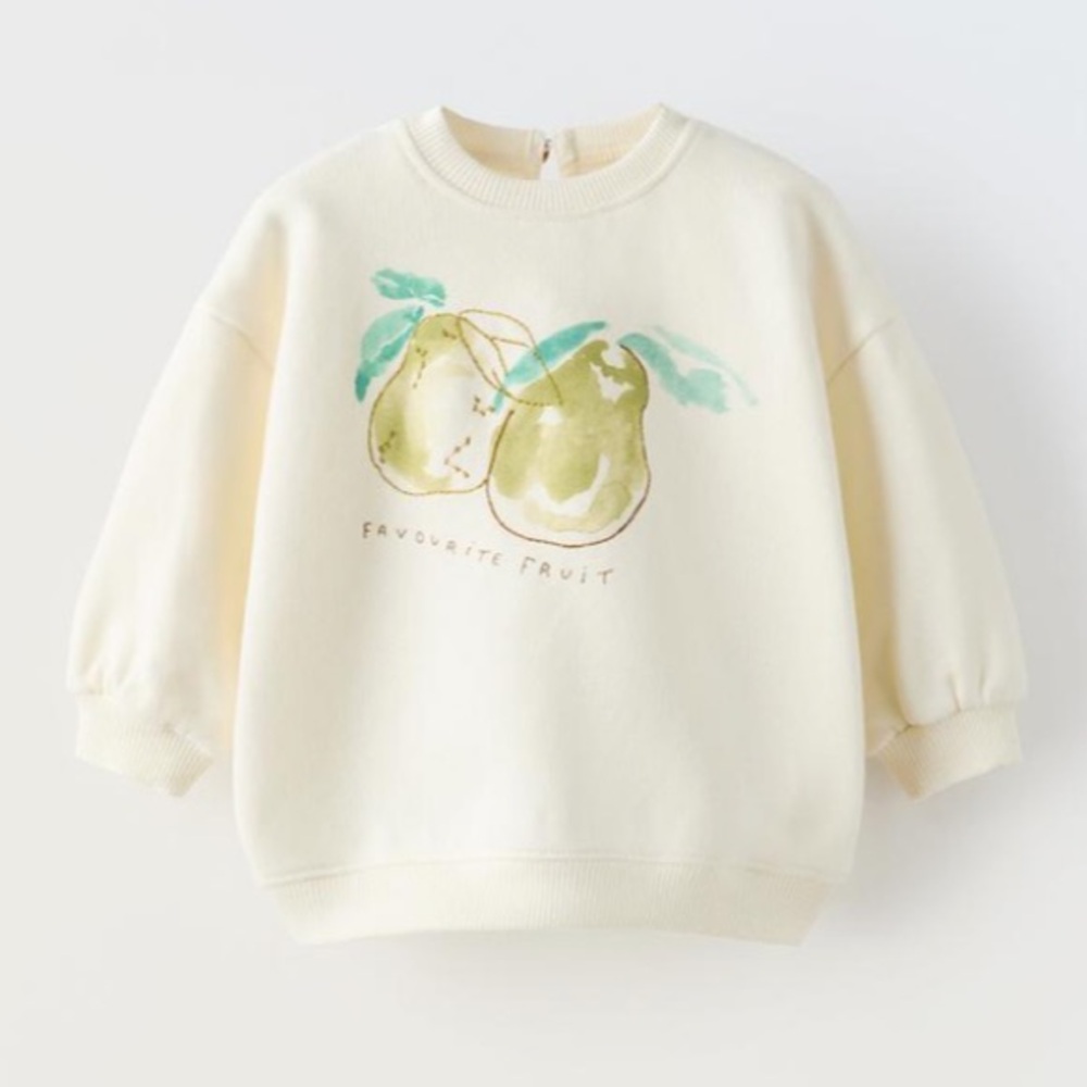 NWT Zara pear sweatshirt 3-6M